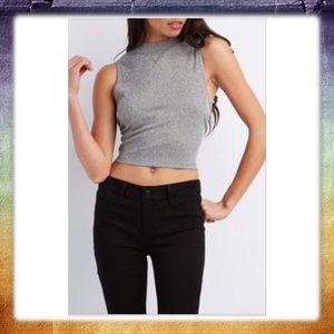 Sleeveless Grey Crop Top